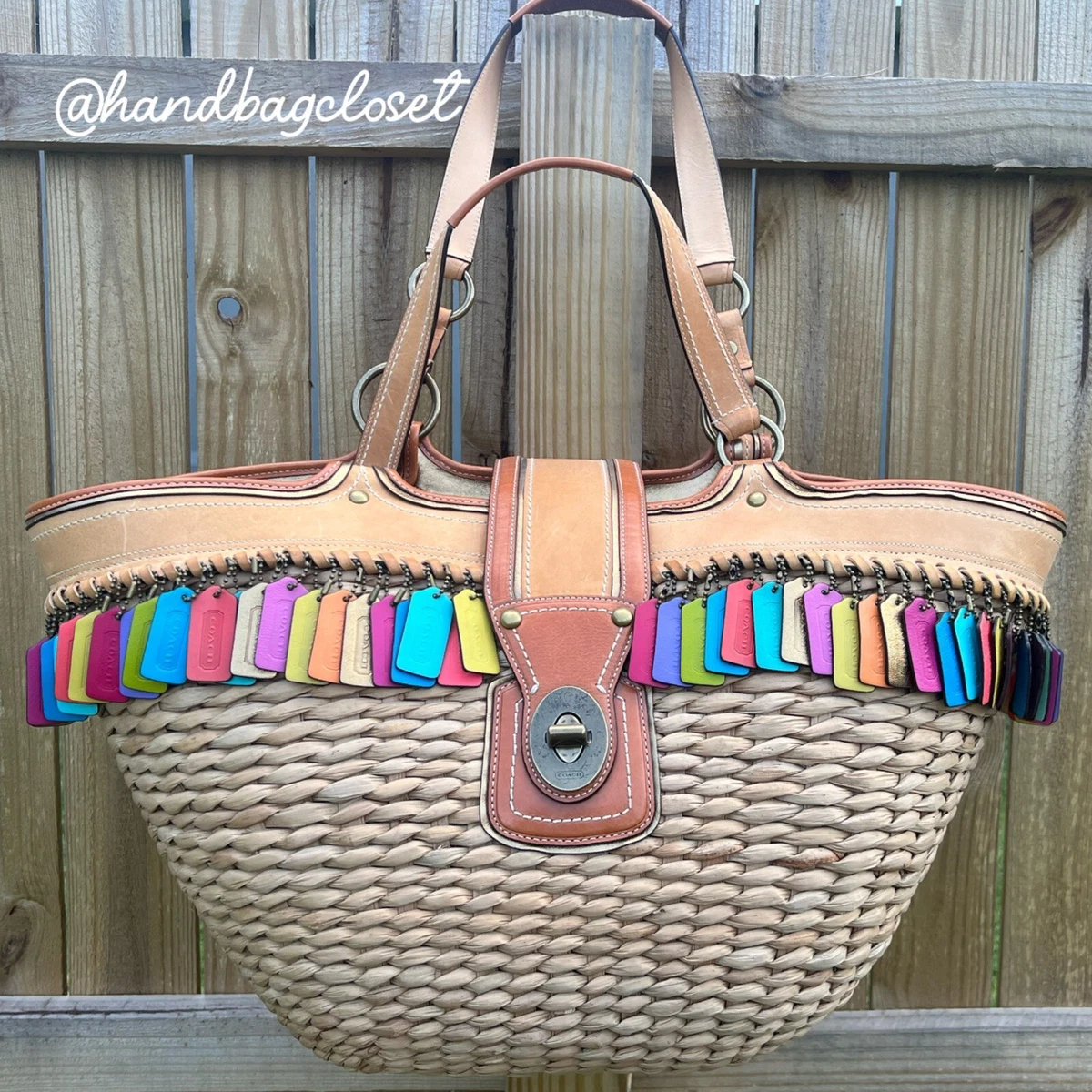 Coach Hangtag Lily Straw Legacy Basket Tote Limited Edition 65th Anniversary Bag