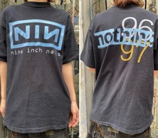 Nine Inch Nails Tour 96 97 rare design 2 sided black T shirt Unisex NH9043