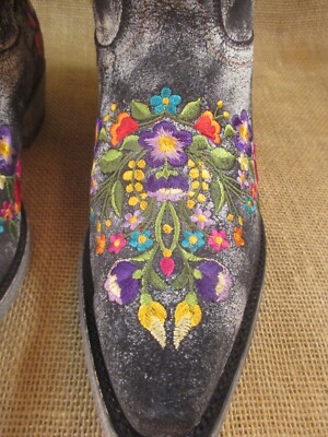 Stivali Old Gringo Sora Donna &ndash; Pelle, Punta Aperta Ricamata, Colore Nero, Taglia 8.5 B