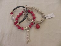 3 In 1 Whbm Gray, Silver, Clear, And Red Bracelet Rv $44 3 In 1 Whbm Gray, Silver, Clear, And Red Bracelet Rv $44