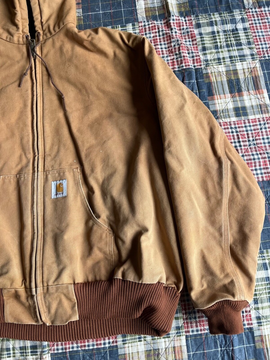 Vintage Carhartt Jacket Mens 3XL Brown J04 Workwear Distressed