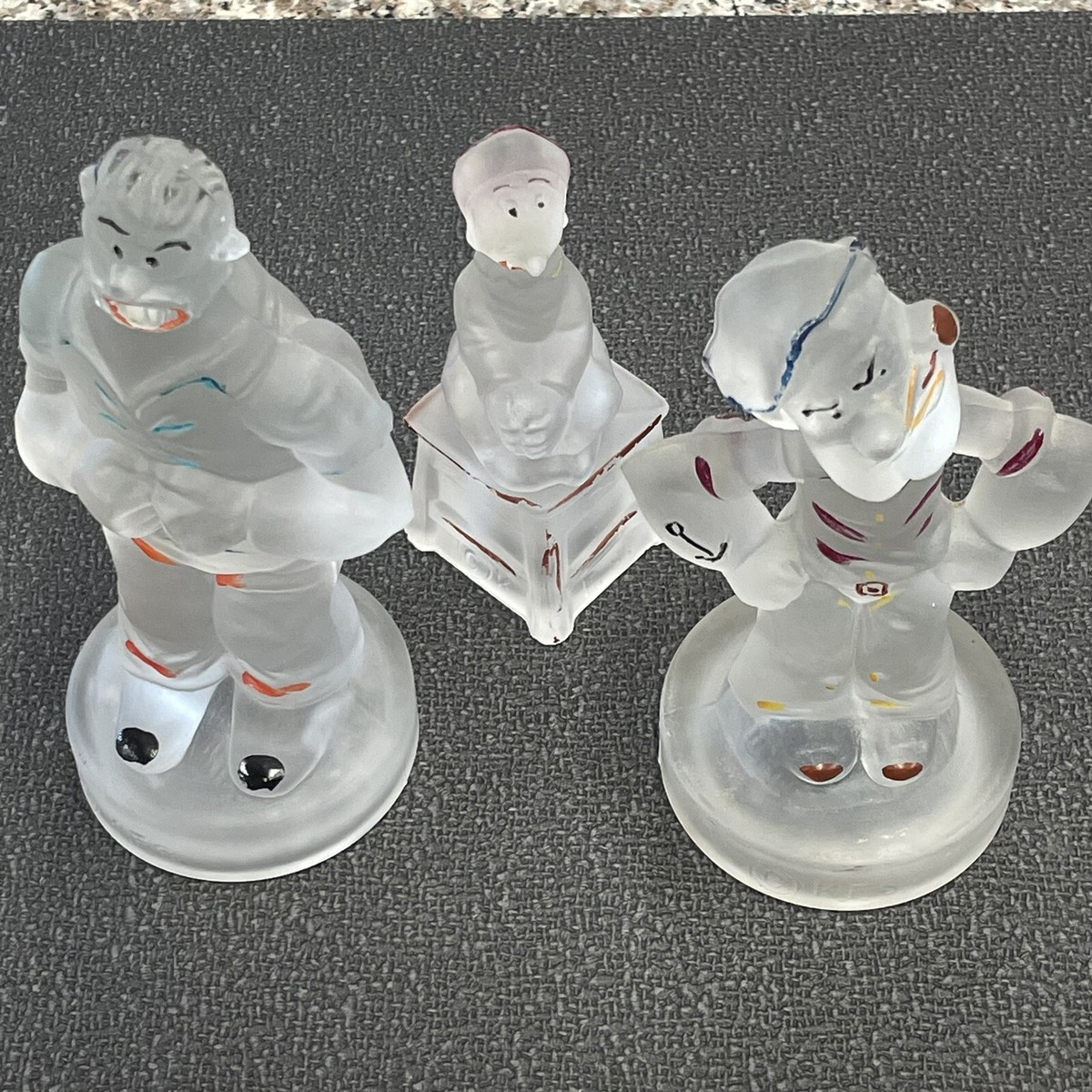Collectable Glass KFS Figures Of Popeye Bluto And sweet pea | eBay