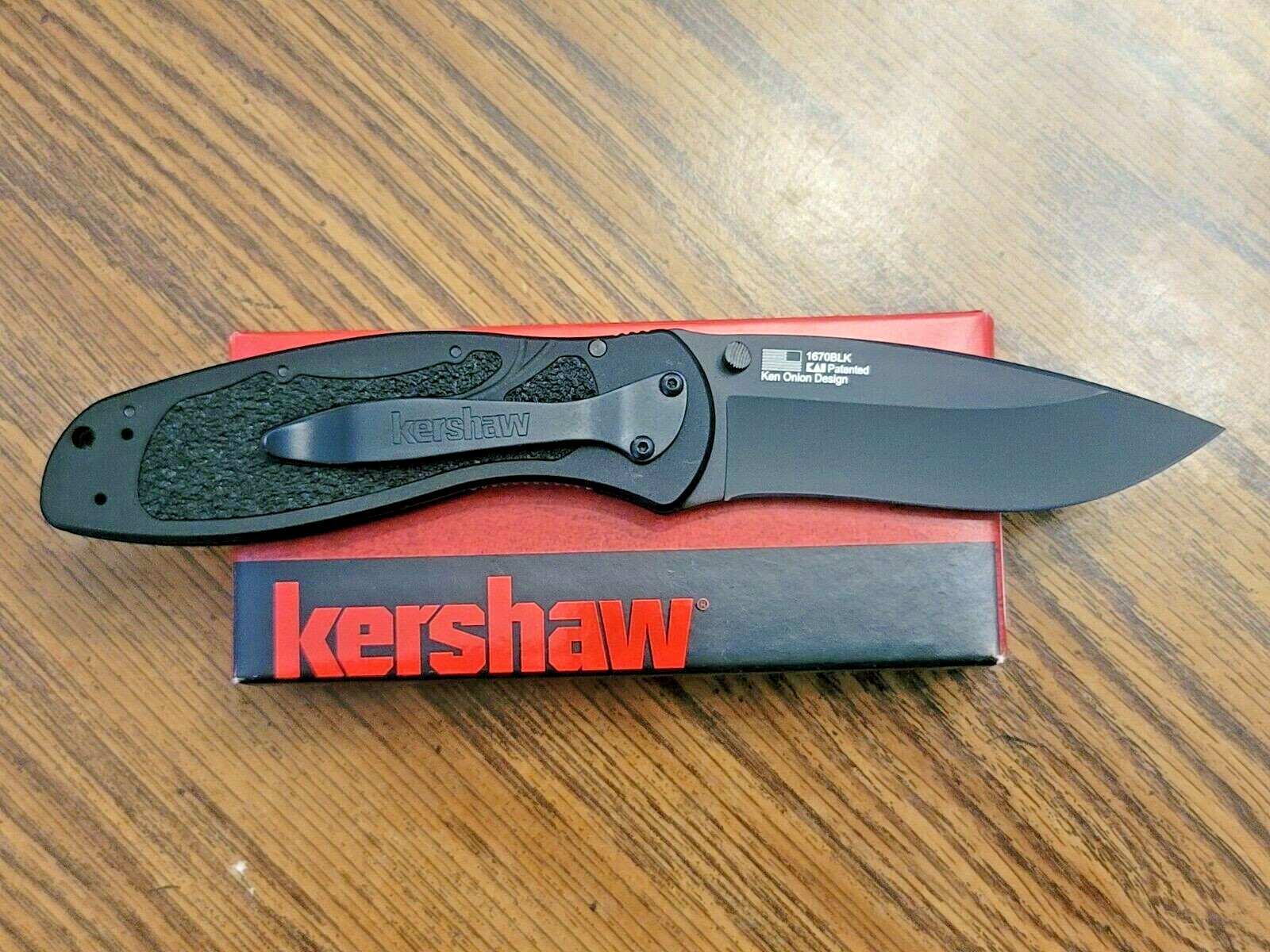 Kershaw "BLUR" Pocket knife w/Assisted Opening & Clip, Black, USA