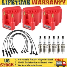 DR39 Ignition Coil & Iridium Spark Plugs & Wires Set for Buick Chevy Pontiac New