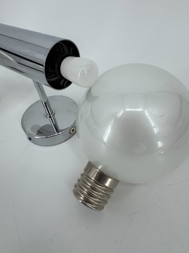*2x SPACE AGE LAMPE MOTOKO ISHII FÜR STAFF 70ER RARITÄT WANDLAMPE CHROM GLAS - Picture 11 of 17