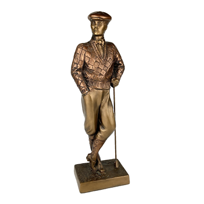 Austin Sculpture 1989 PLUS FOUR Male Golfer 16 inch Bronze Statue