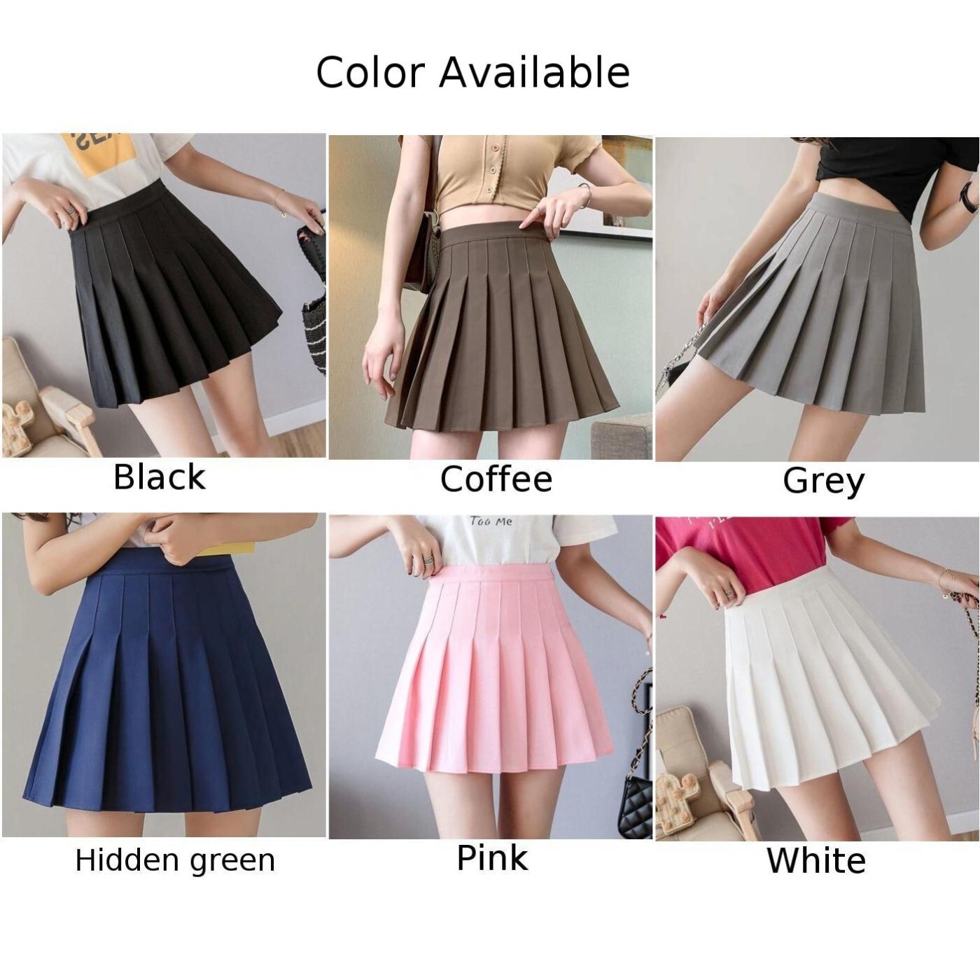 Mädchen Minirock Schwarz - Skort Mit Shorts, Plissiert, Hohe Taille