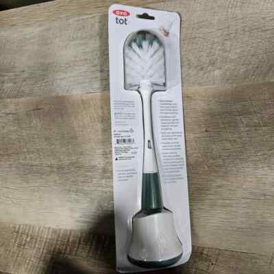 OXO Tot Bottle Brush with Nipple Cleaner and Stand, Sage Green