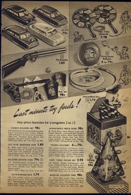 1950 PAPER AD Capt. Video Phone Toy Bazooka Gun Junior Popcorn Maker 