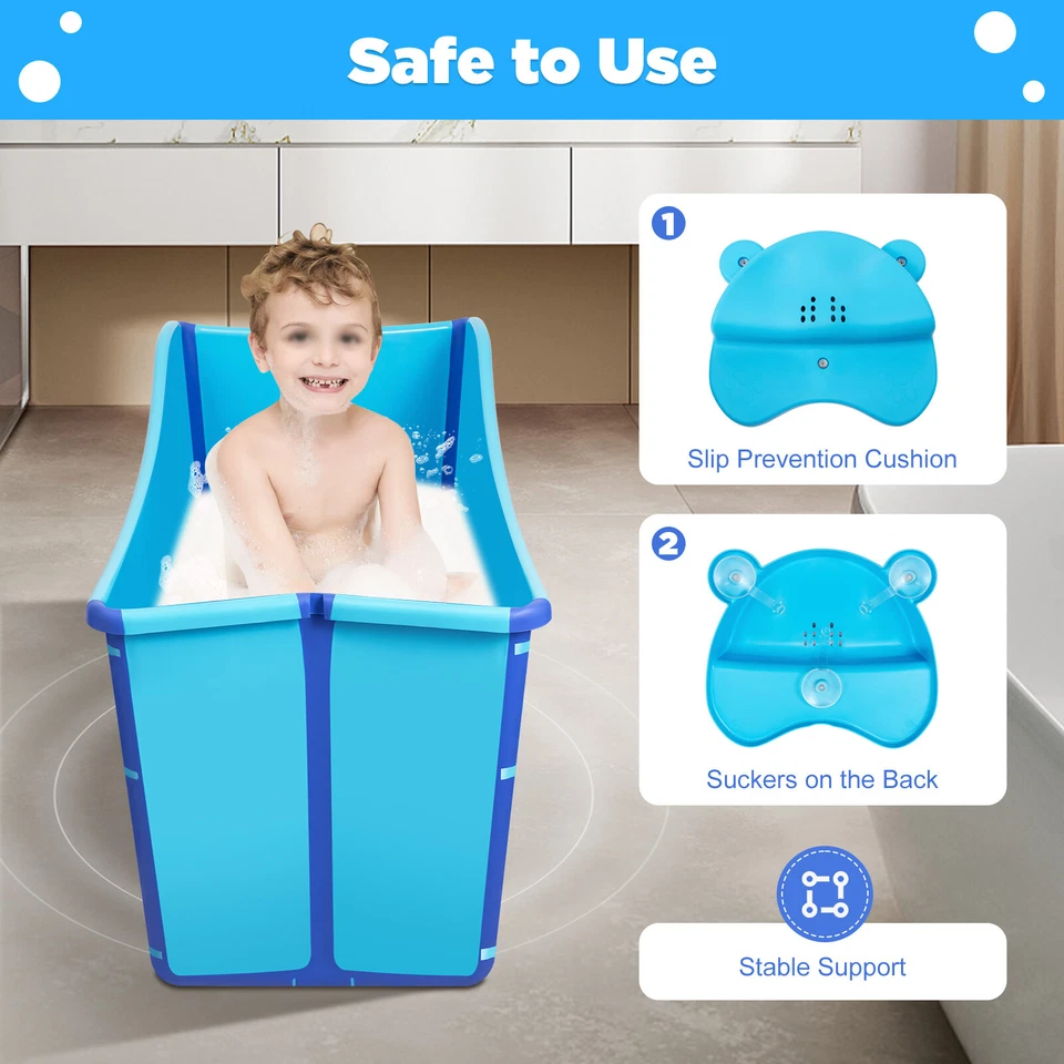 Bañera Plegable Grande Portátil Spa Bebé Niño Pequeño Niños Gemelos Adultos Bañera Foto 4 de 4