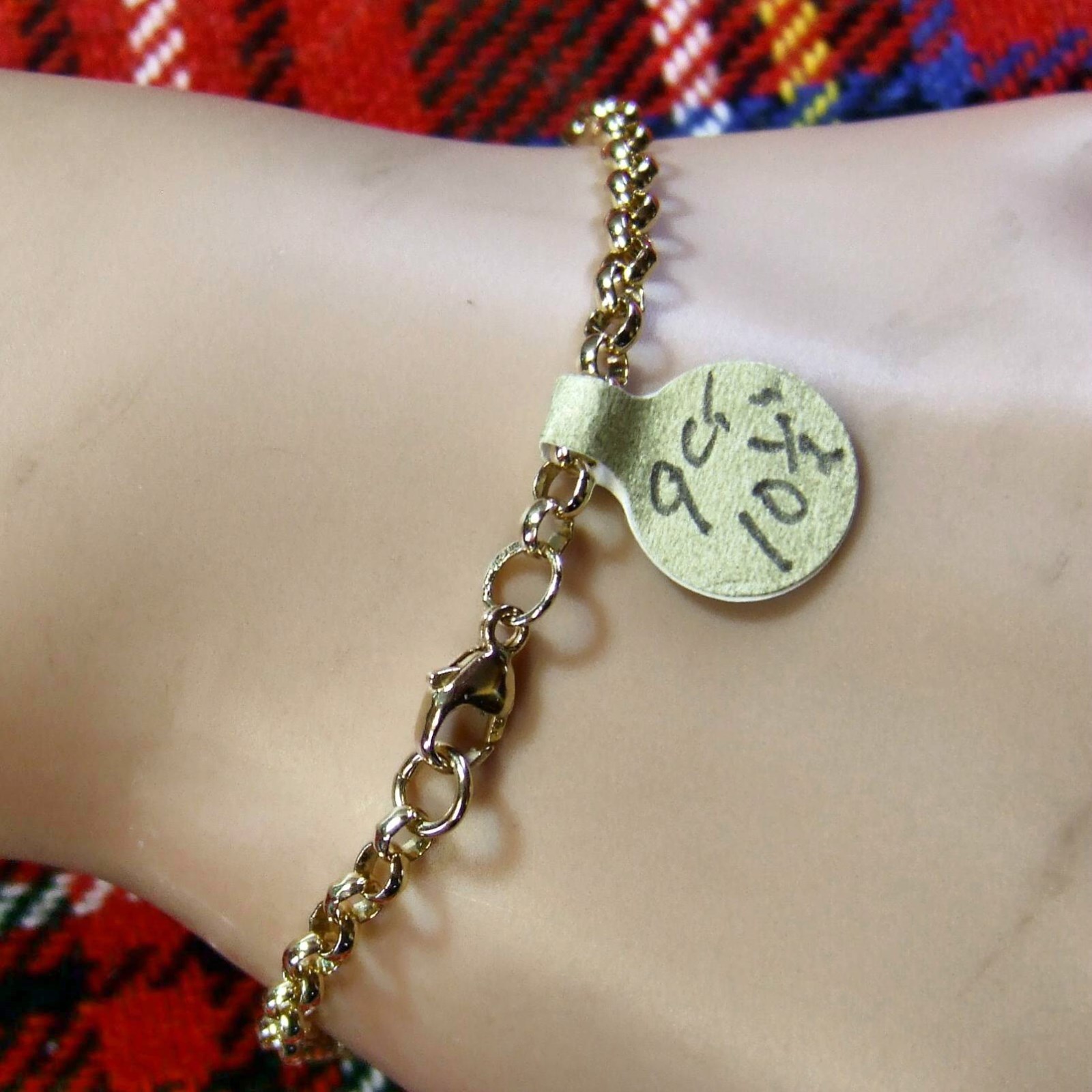 9 ct gold second hand solid belcher ankle bracelet Gem