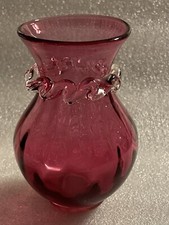 Pilgrim Style Cranberry Glass Vase