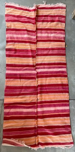 Circa 1880's - 1890's Rio Grande Multicolor Striped Blanket 77" x 34 1/2" - Picture 7 of 7