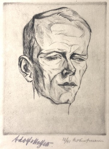 ETCHING Hand Signed ~ GERMAN EXPRESSIONIST ~ c1920 numbered THE BLIND POET - Picture 2 of 4