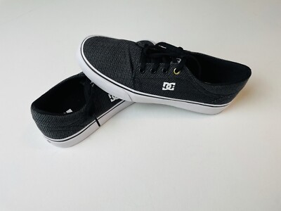 DC Women's Classic Trase TX Low Top Lace Up Black Skate Shoes Size 5.5