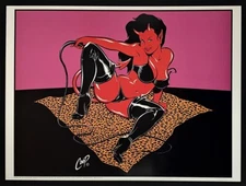 Wild Devil Girl POSTER Lithograph by Coop Stored Flat Never Rolled Mint Nice!