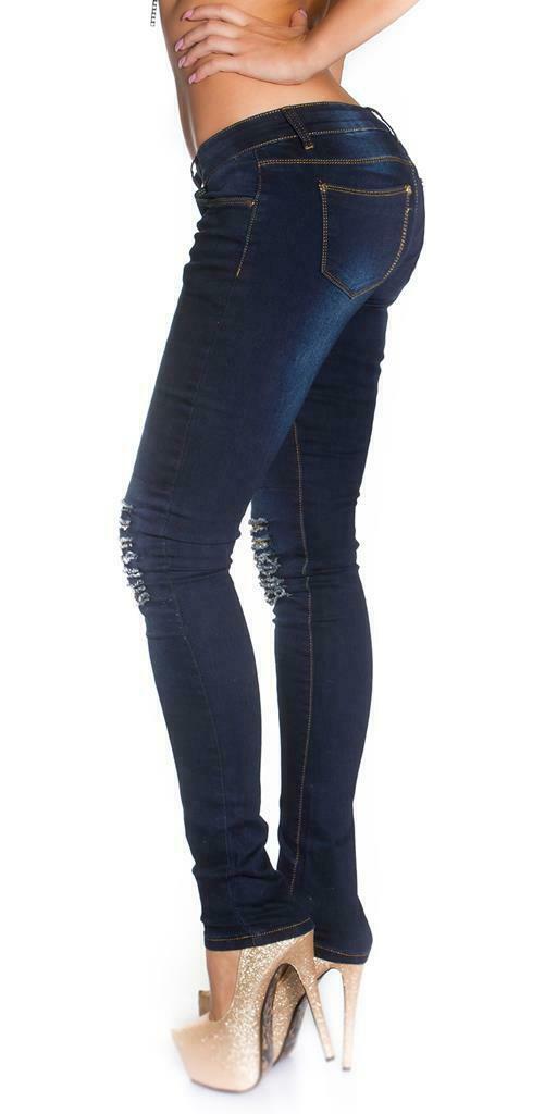 Sexy KouCla Skinny with rhinestones & studs Jeansblue - Skinny jeans