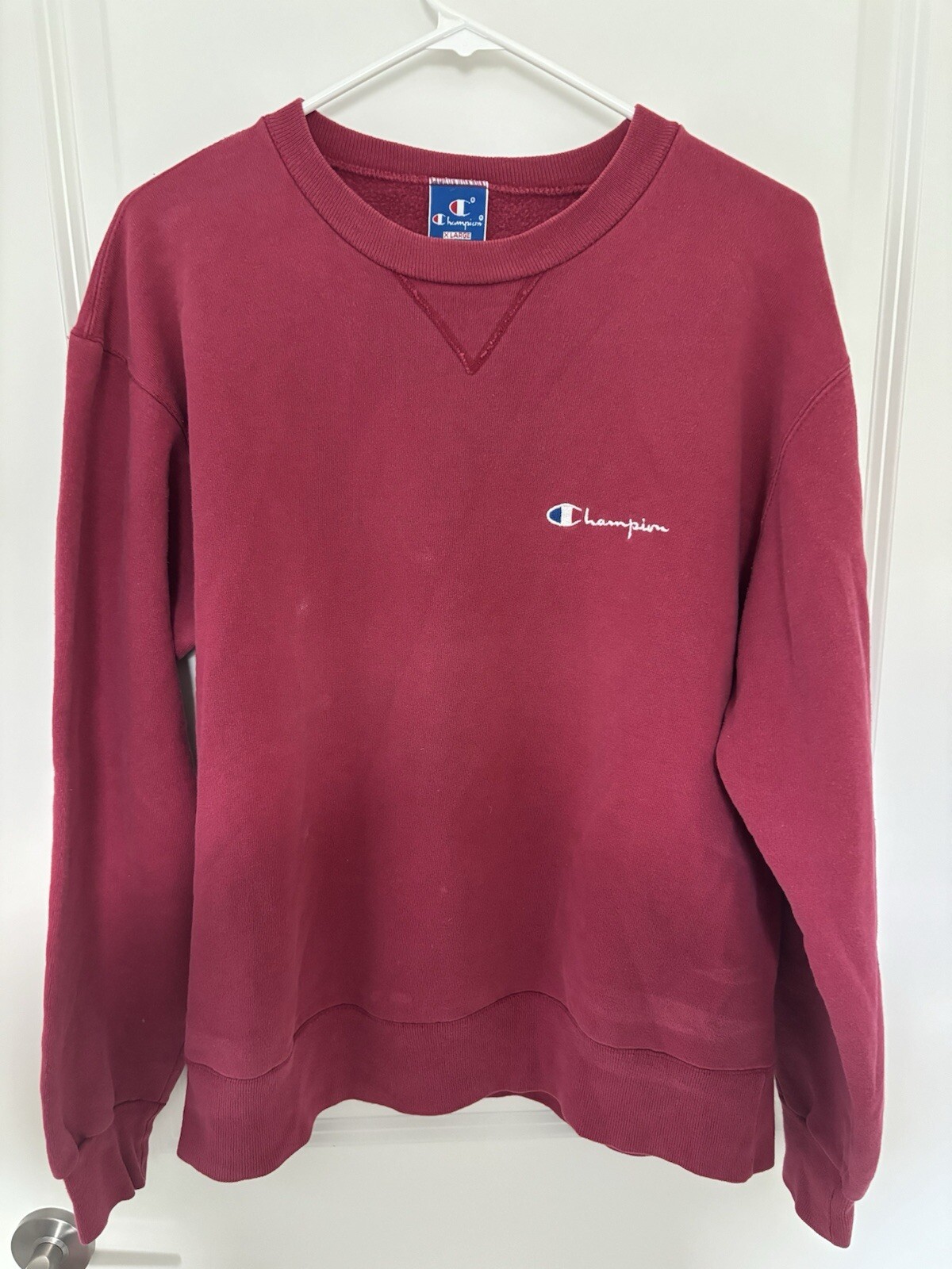 Vintage Champion Crewneck Sweatshirt Mens XL Maroon Made in USA Embroidered Logo