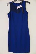 NWT Cynthia Steffe Pacific Blue/Black Lace-Cutout Sexy Dress Sz 6 MSRP $198