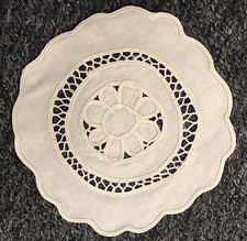 12 Pieces 6" 100 Cotton Doily Round Doilies Beige Coaster Wedding Party Banquet