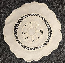 12 Pieces 6" 100% Cotton Doily Round Doilies Beige Coaster Wedding Party Banquet