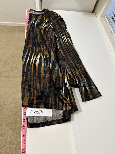 Vintage Animal Print Style Mode Damen Samt Top Gr. L Mob Wife Festival Western - Bild 5 von 11