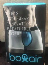 BOXAIR MENS Breathable Boxers Large (size 34) New GREY - BLUE - 2 Pair