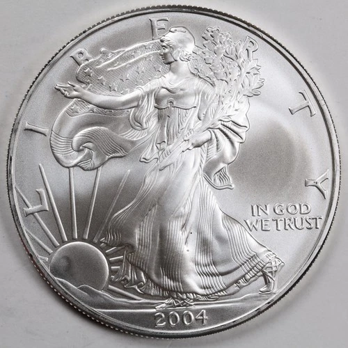 2004 American Silver Eagle (BU) - AUTHENTIC - In a Capsule to Protect It!