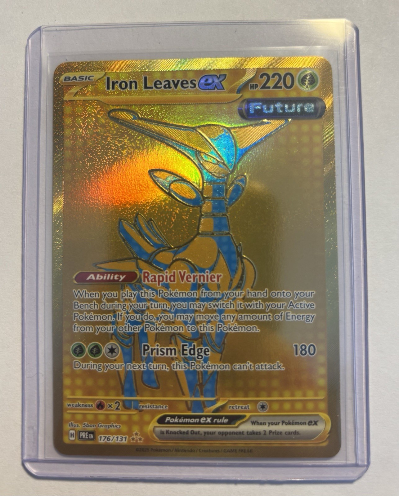 Pokemon Card Iron Leaves Ex 176/131 Prismatic Evolutions Rare Near Mint