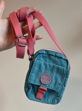 Mini Bandolera Kipling Teddy Azul Rosa 6” Cartera Teléfono Viaje Dinero Bolsa Ajustable