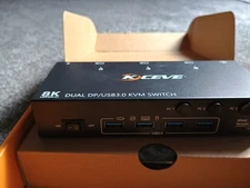 8K Ultra HD KCEVE DP HDMI USB 3.0 KVM Switch 2 Computer 2 Monitors, Dual Monitor