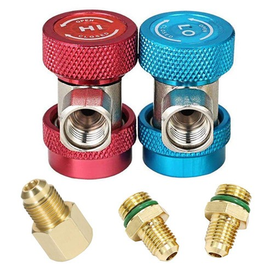 #ad R134a Quick Coupler High Low Pressure Adapter Fittings AC Service Port Set $33.95