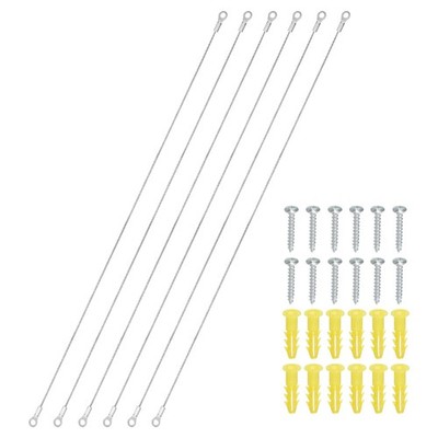 6pcs Cabinet Door Restraint 20'' Stainless Steel Hinge Limiter Cable 1.5mm Dia