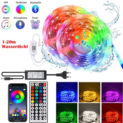 LED Streifen Leiste Stripe Leuchte Band Lichterkette Fernbedienung RGB APP Party