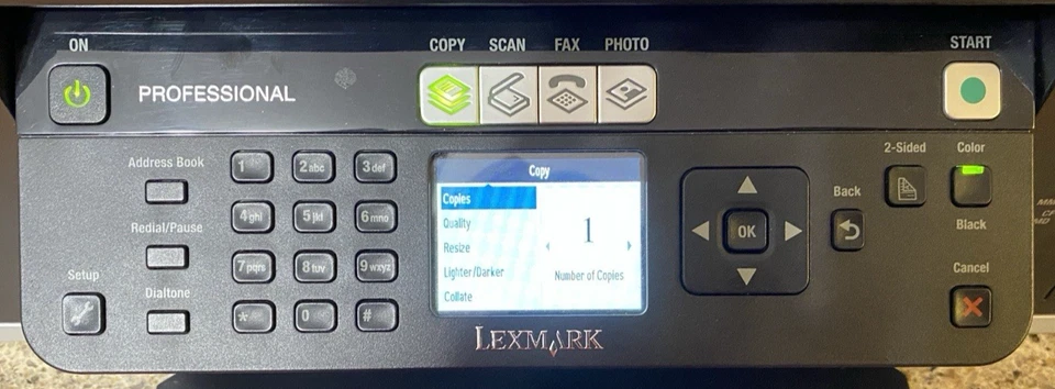 Lexmark Professional X7675 All-In-One Inkjet Printer – Wireless, Copier, Scanner - Image 2 of 4