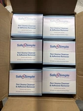 6 boxes of 50  Safe n Simple Peri-Stoma Cleanser and Adhesive Remover.300 total