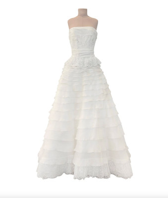 valentino bridal dress Vintage White Silk Wedding w Elaborate Trains, Pleatin – Shrimpton Couture Valentino Spring 2008 Runway Wedding