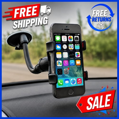 Universal Car Phone Holder Mount 360° Rotating Windshield Dashboard Suction Cup
