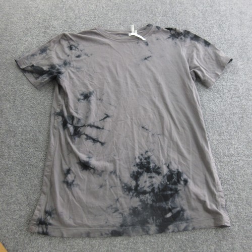 Helmut Lang Shirt Mens Small Gray Tie-Dye Short Sleeve Back Logo Graphic Tee