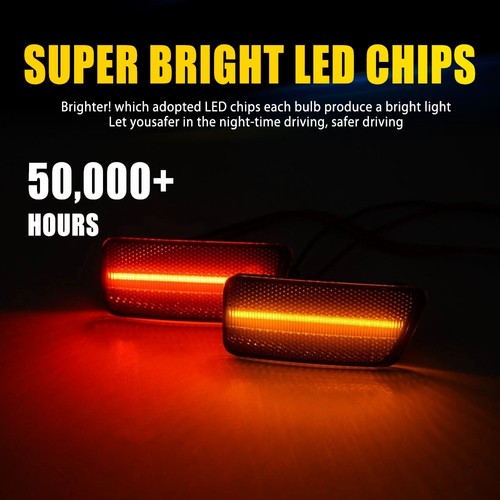 4X Amber&Red Side Marker Light Smoked Lens LED Fit Ford Bronco Sport 2021-23 EXF - Zdjęcie 10 z 17