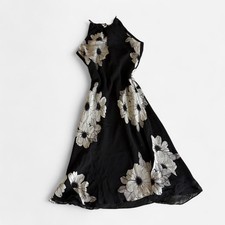 Ann Taylor Silk Floral Halter Midi Dress