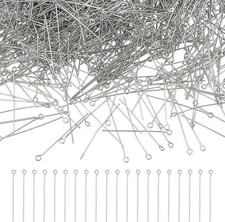 2000 Pcs 304 Stainless Steel Open Eyepins Loop Pins Headpins Findings 0.8 inch/