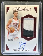 2024-25 Panini Flawless Alperen Sengun Vertical Patch Auto Ruby #/15 Rockets