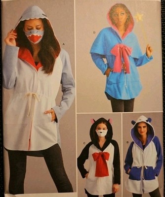 Simplicity S9354 Misses' Jacket Shark Cat Costume w Masks & Hats Uncut Pattern 