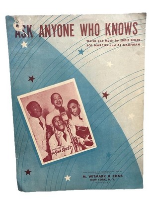 Ask Anyone Who Knows - M. Witmark & Sons