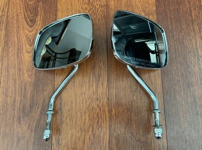 Harley Davidson OEM Chrome Short Stem Mirrors 91875-88A, 91892-88A