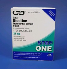RUGBY Step One Nicotine Patch Stop Smoking Aid 28 Day Supply 21 mg Exp 11/26