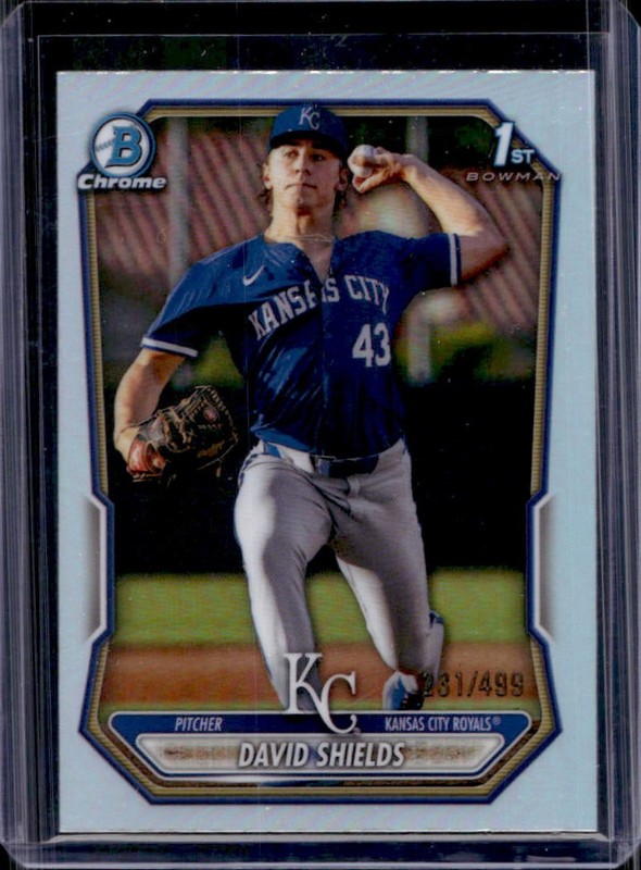 2026 Bowman David Shields Chrome Refractor 1st Prospect #/499 Royals