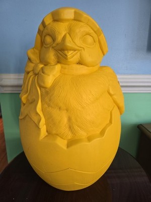 VTG 23'' Easter Blow Mold Chick in Egg 