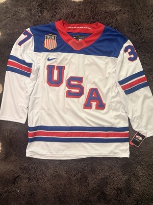 Nike Team USA Hellebuyck #37 Hockey Jersey M PyeongChang 2026 Olympics